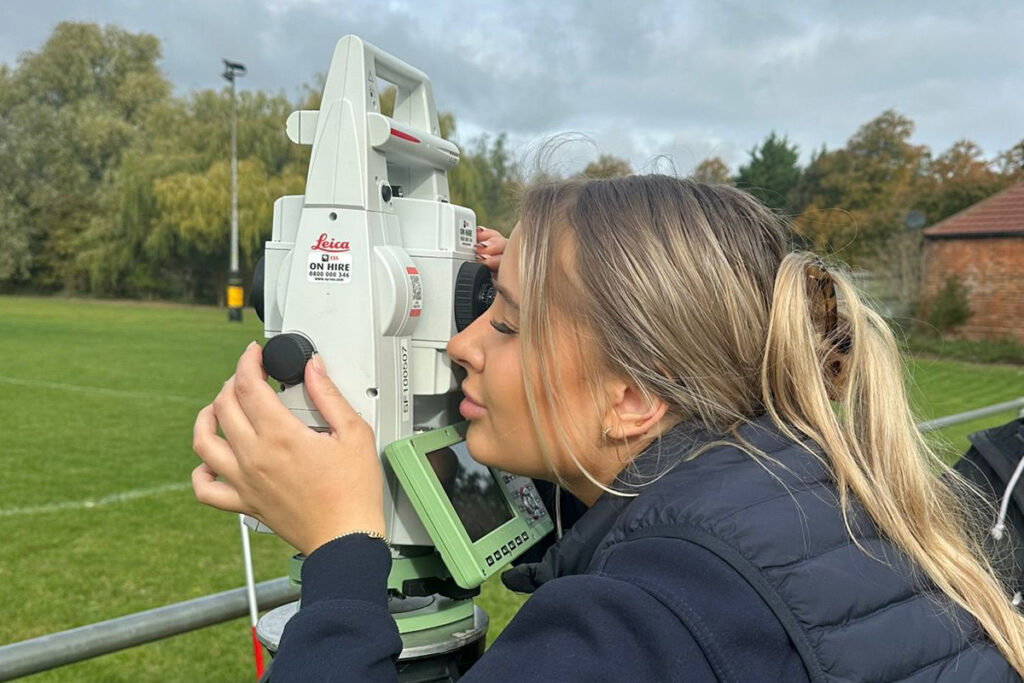 Trainee carrying out a resection to locate their position Trainee carrying out a resection to locate their position